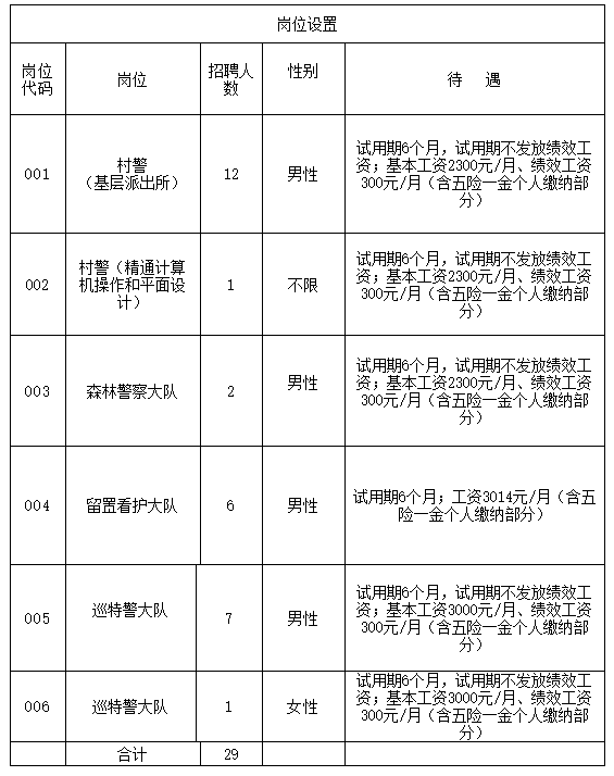 招聘岗位以及待遇设置