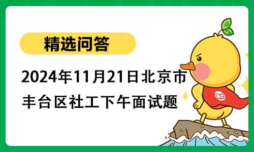 2024年11月21日北京市丰台区社工下午面试题